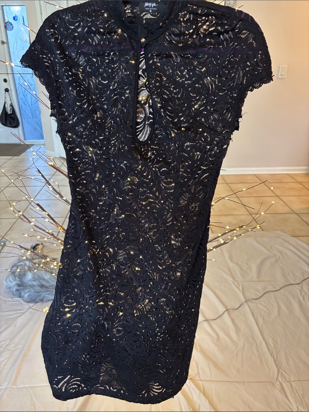 Nasty Gal Black Lace Mini Dress
